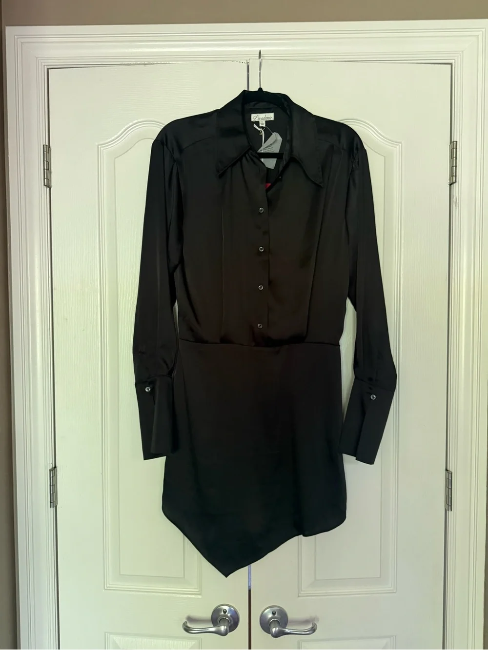 L'Academie Black Long Sleeve Shirt Dress - Picture 4 of 6